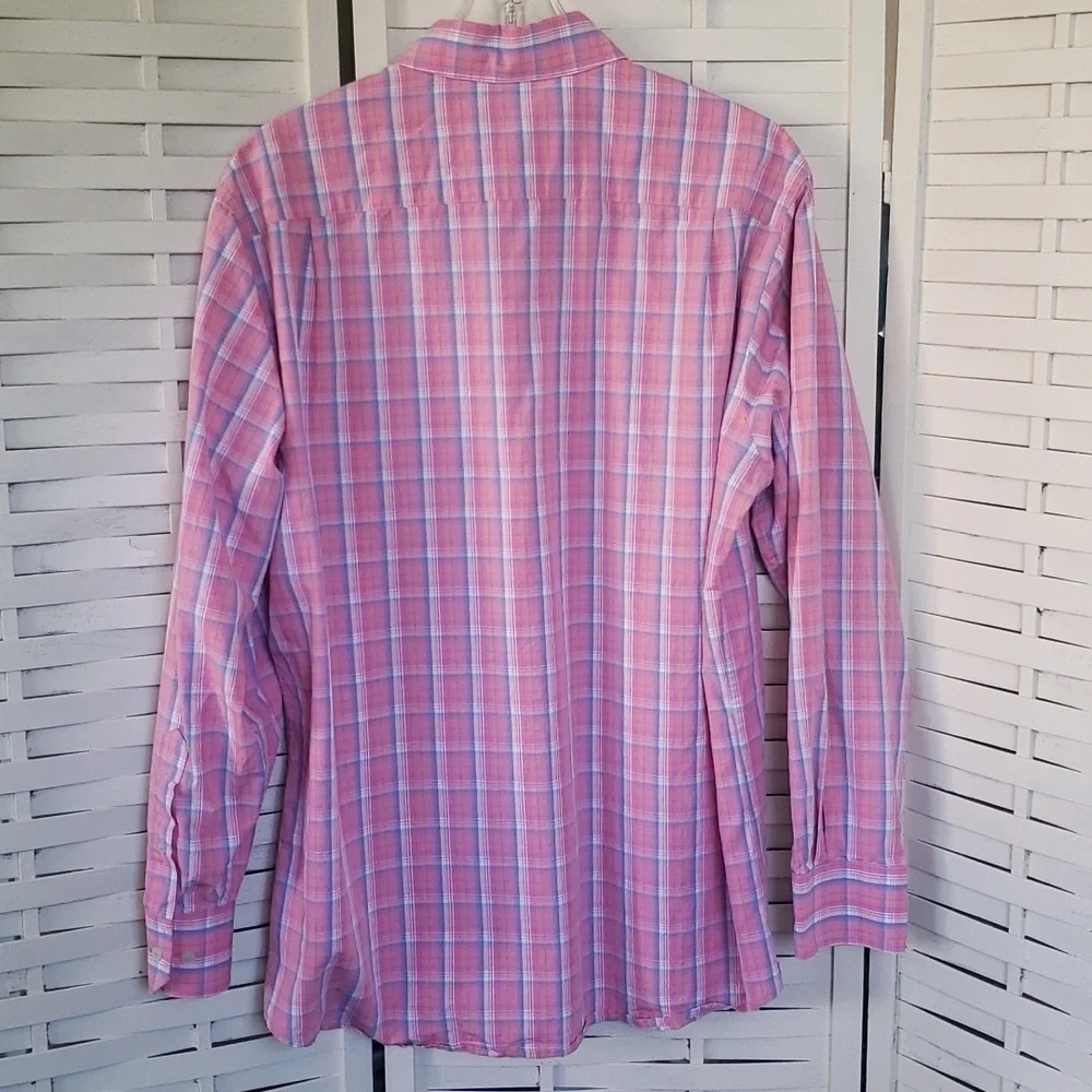 Southern Tide pink and blue mens button down long sleeve shirt L
